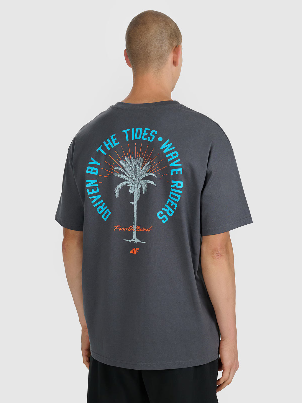 T-shirt oversize z nadrukiem męski