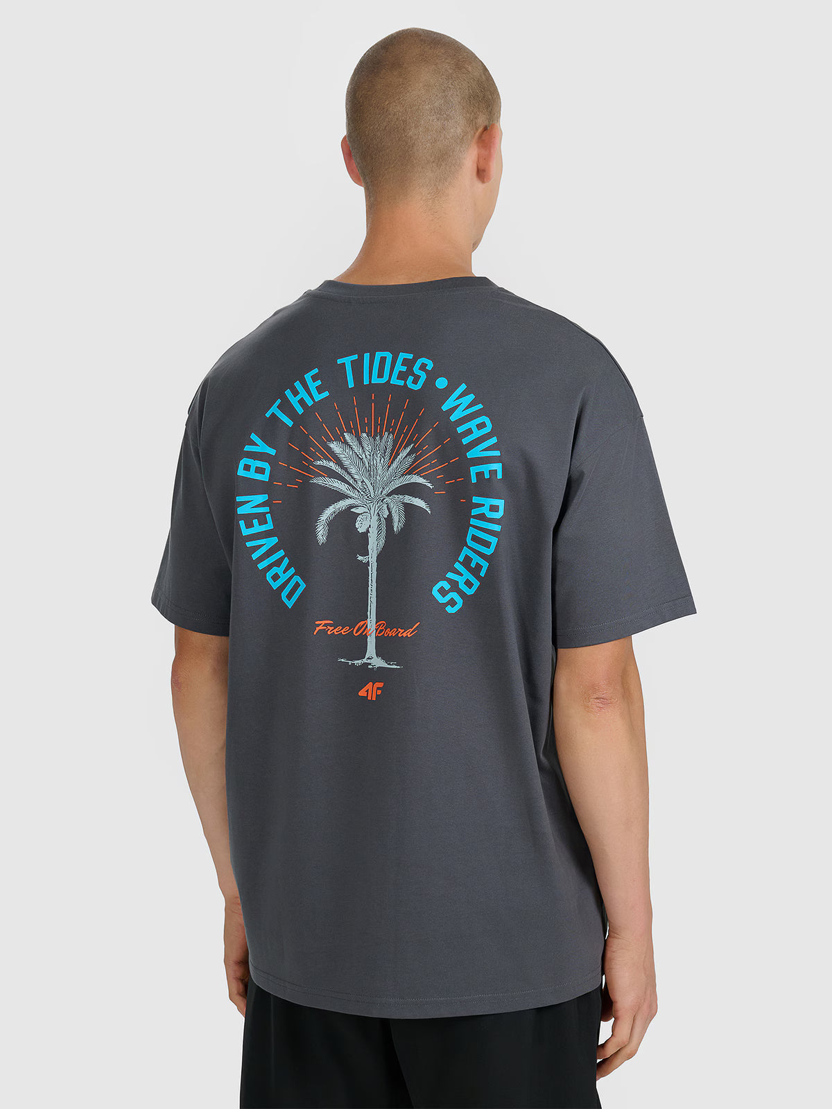 T-shirt oversize z nadrukiem męski