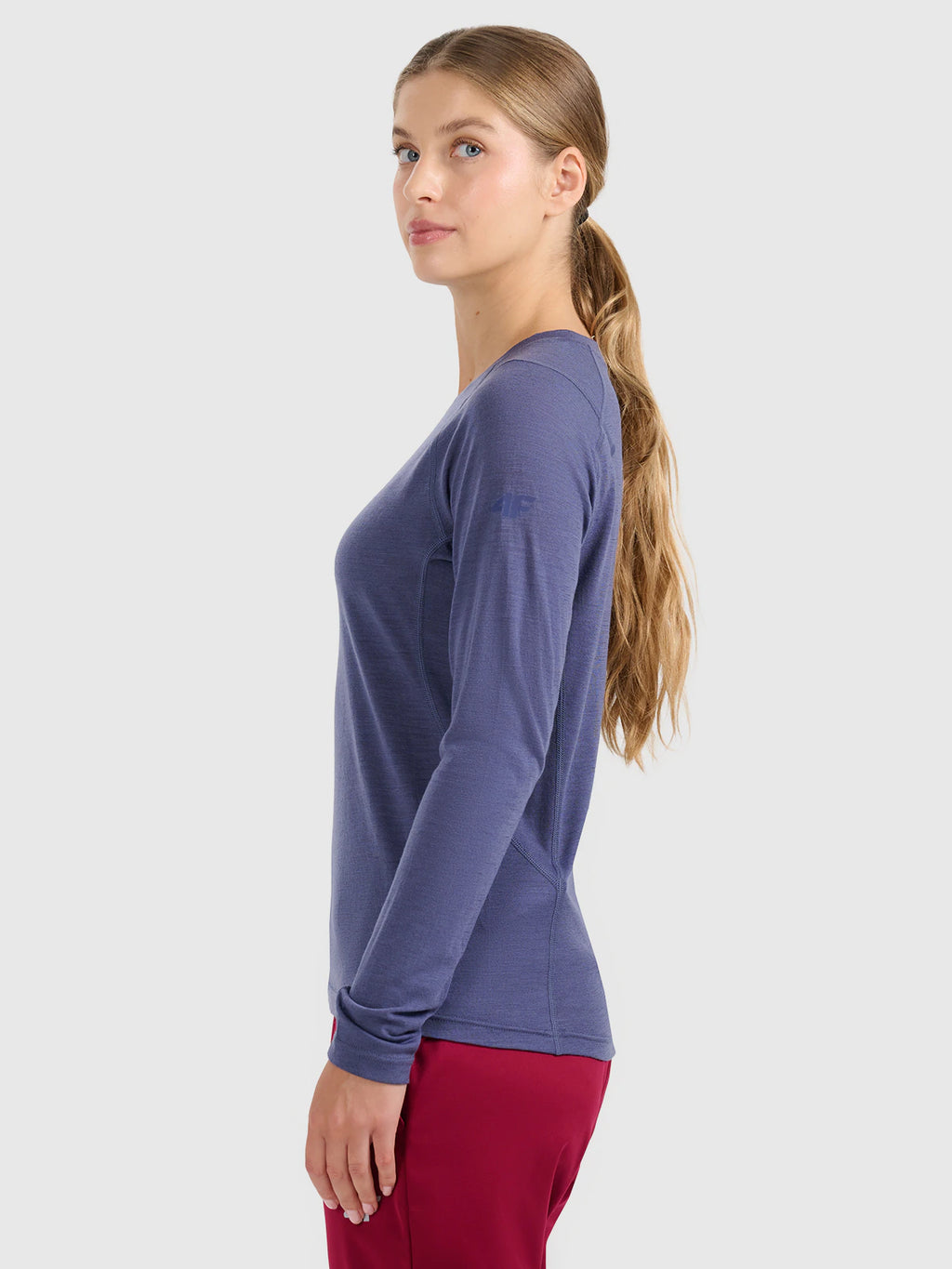 Longsleeve trekkingowy szybkoschnący z wełną merino damski