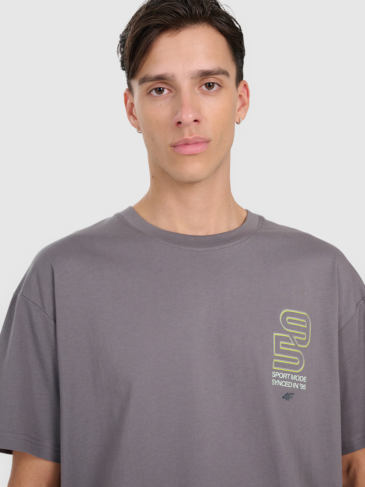 T-shirt oversize z nadrukiem męski