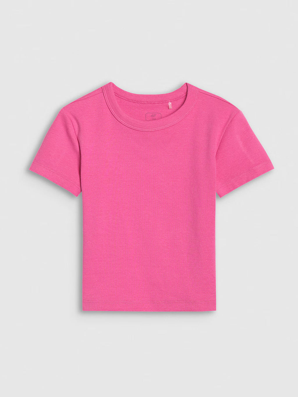 T-shirt slim crop top gładki dziewczęcy