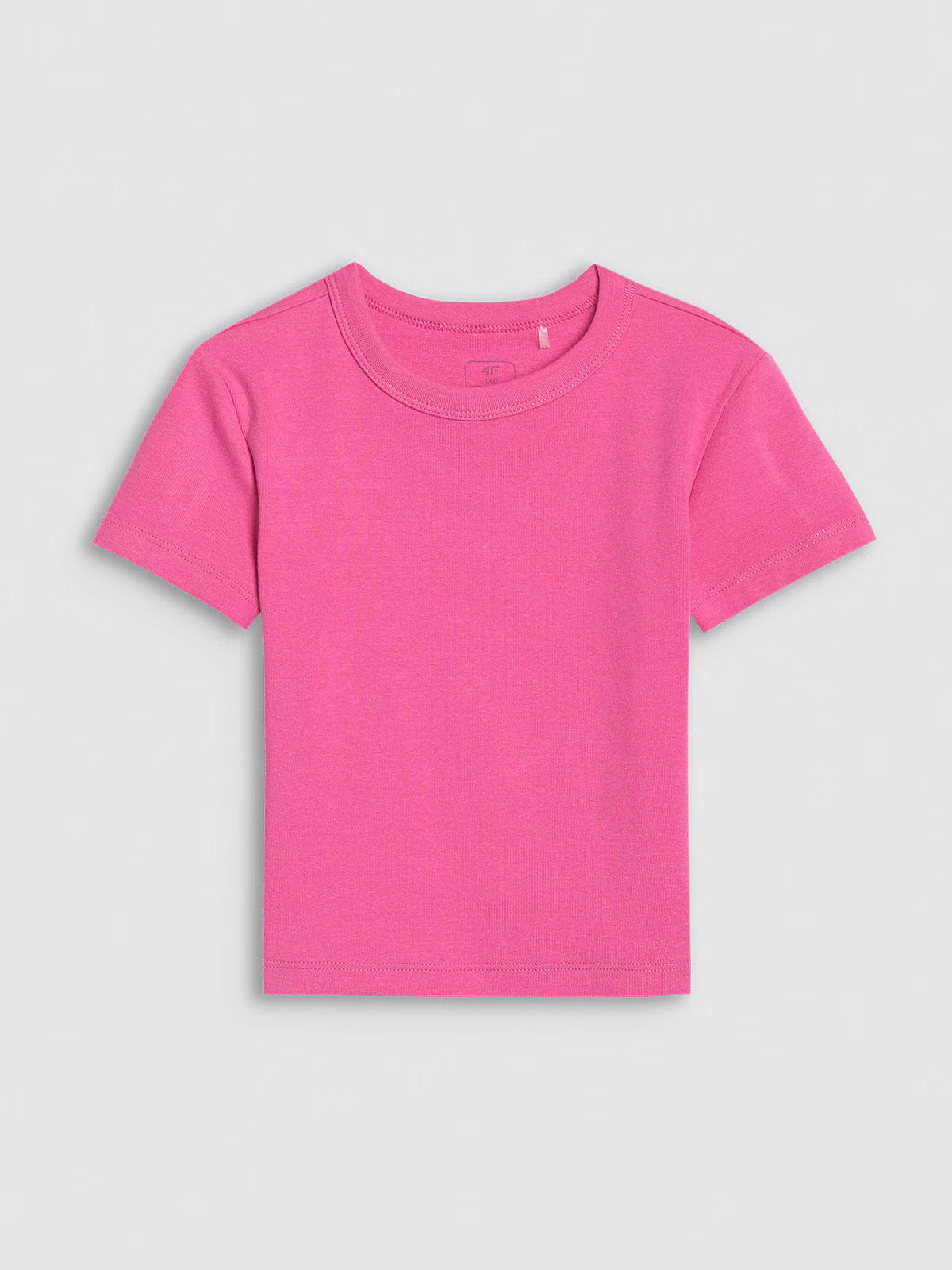 T-shirt slim crop top gładki dziewczęcy