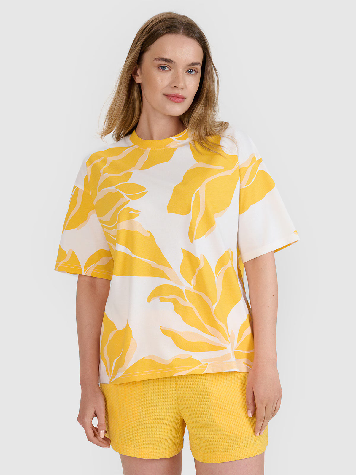 T-shirt oversize z nadrukiem damski
