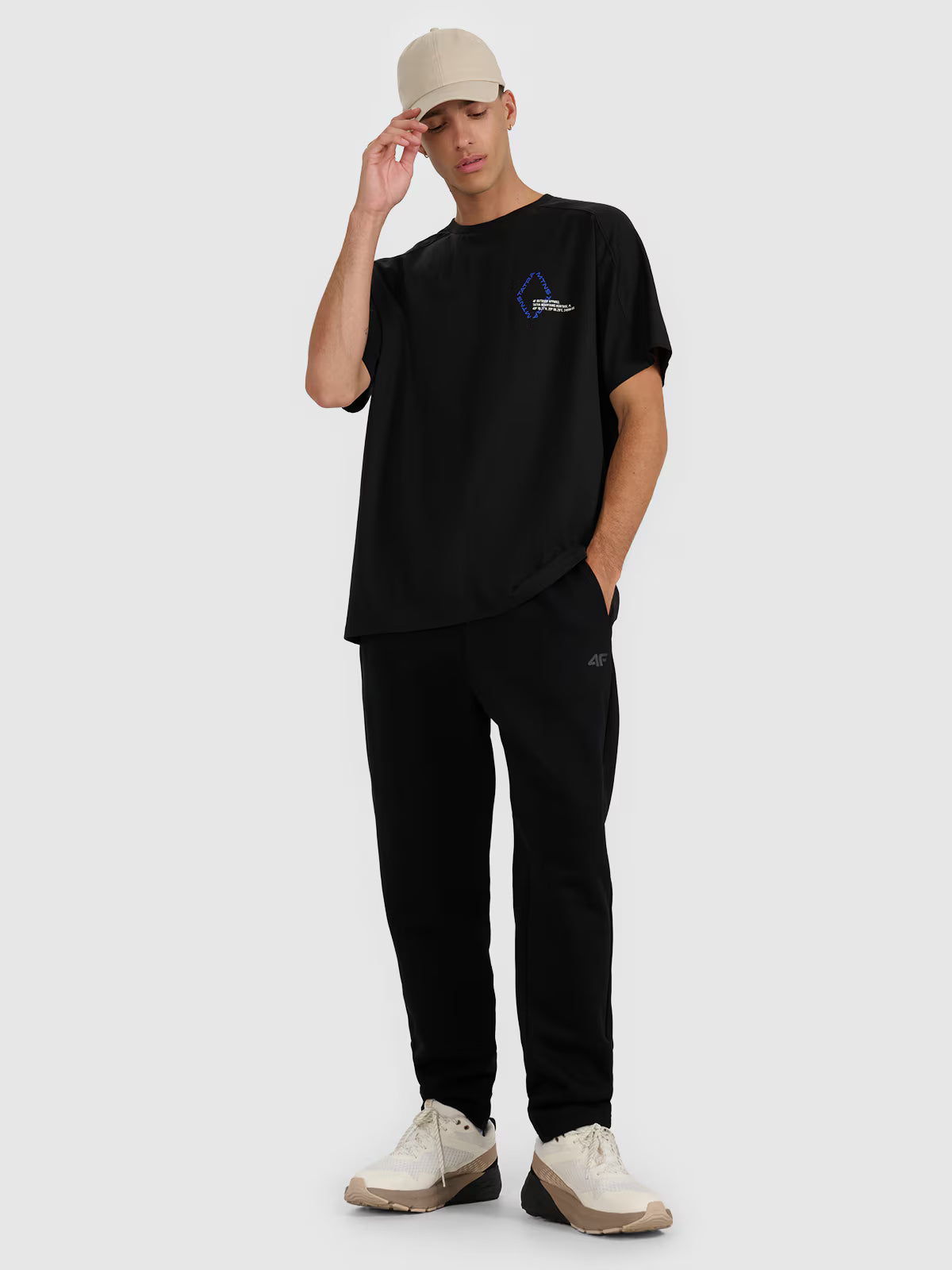 T-shirt oversize z nadrukiem męski
