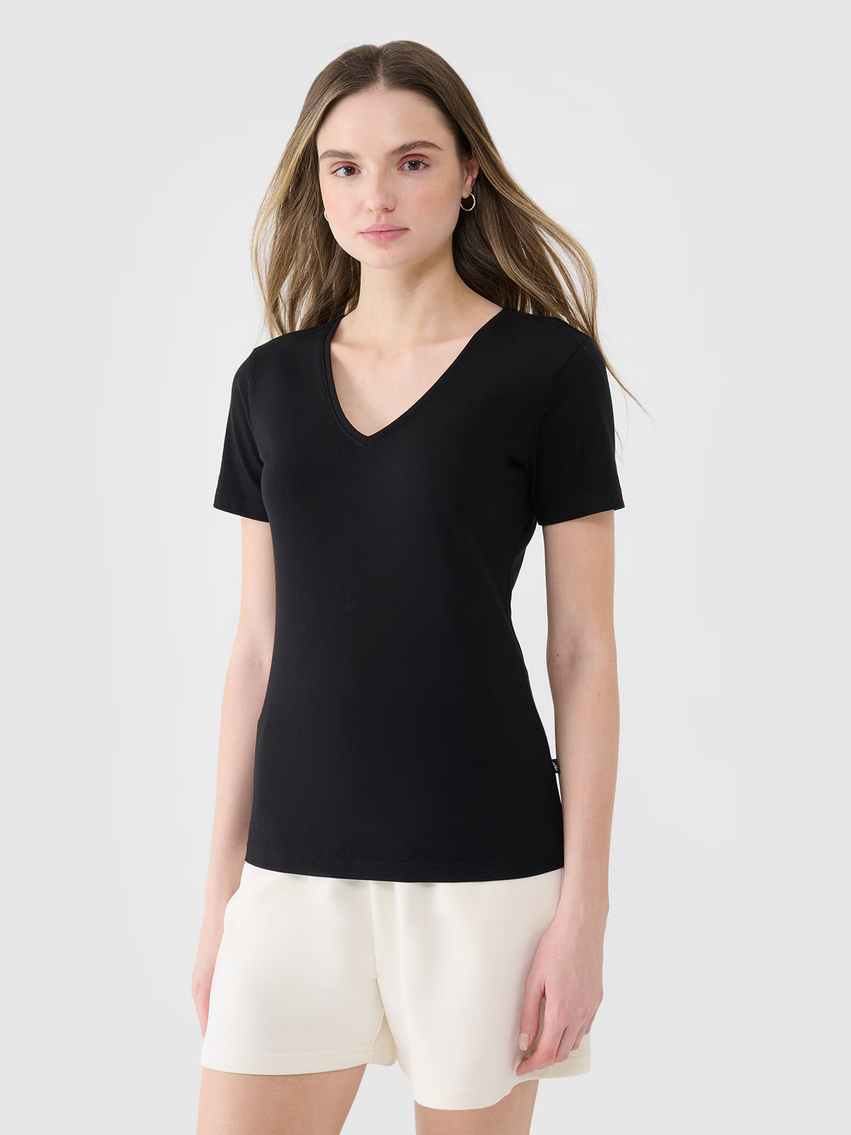 T-shirt slim gładki damski