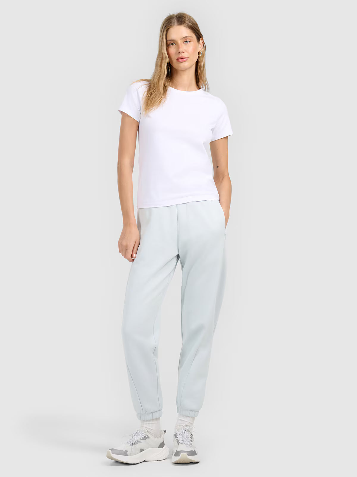 T-shirt slim gładki damski
