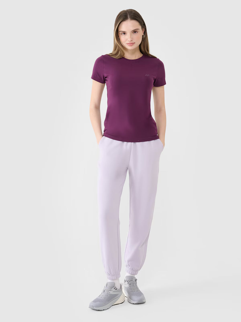 T-shirt slim gładki damski