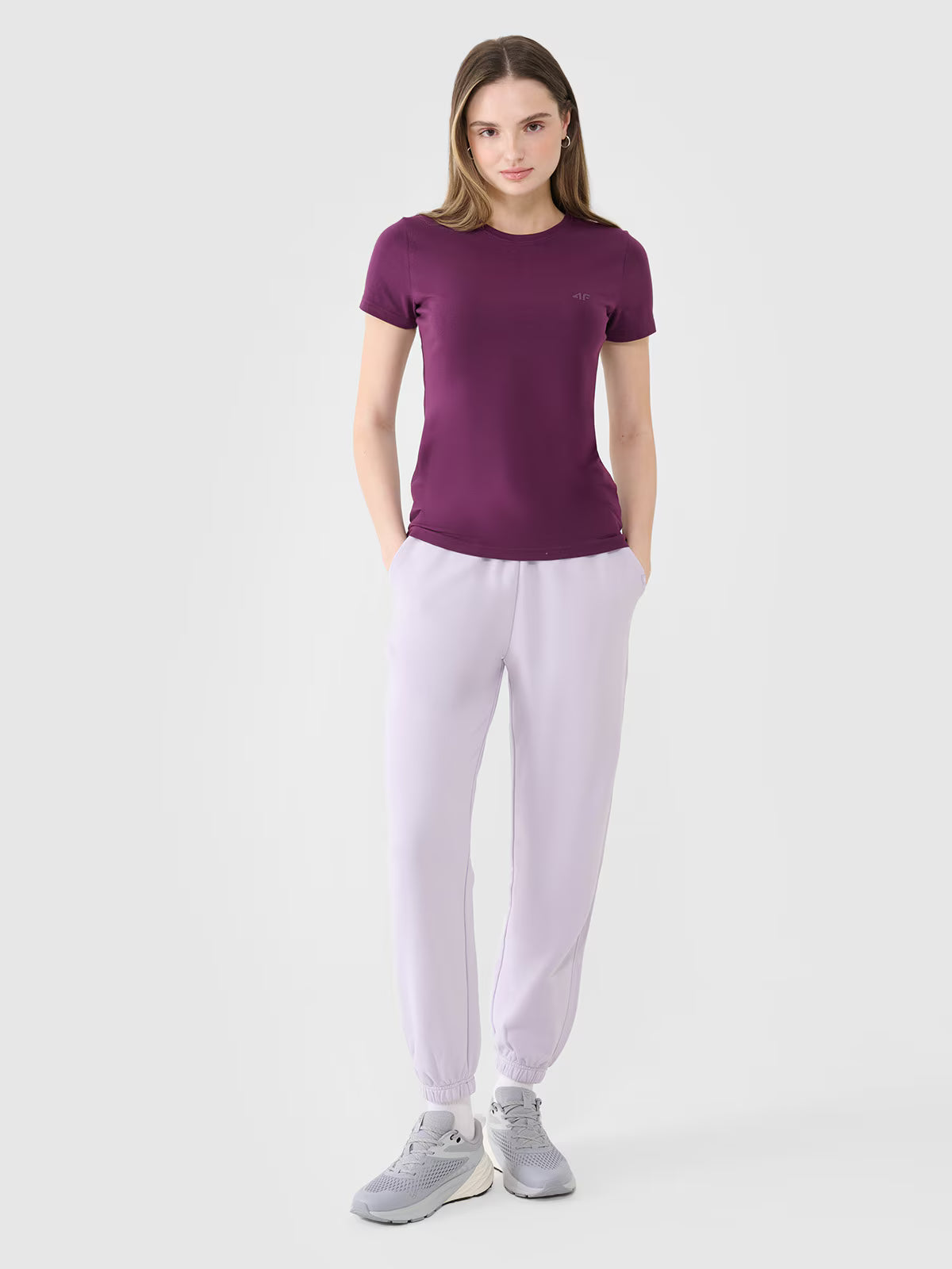 T-shirt slim gładki damski