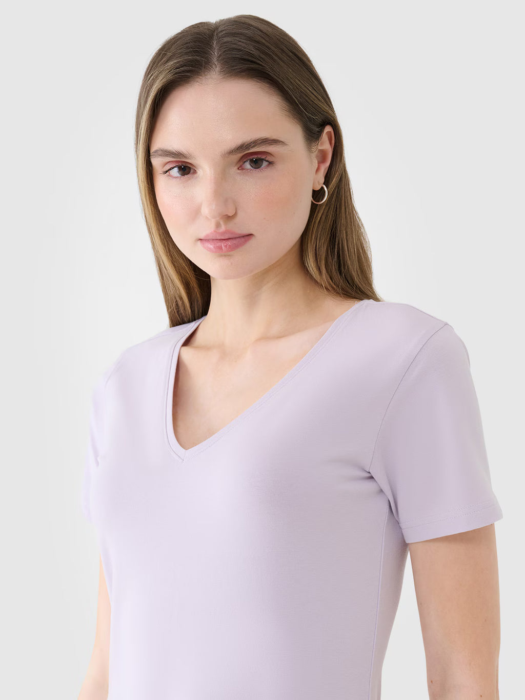 T-shirt slim gładki damski
