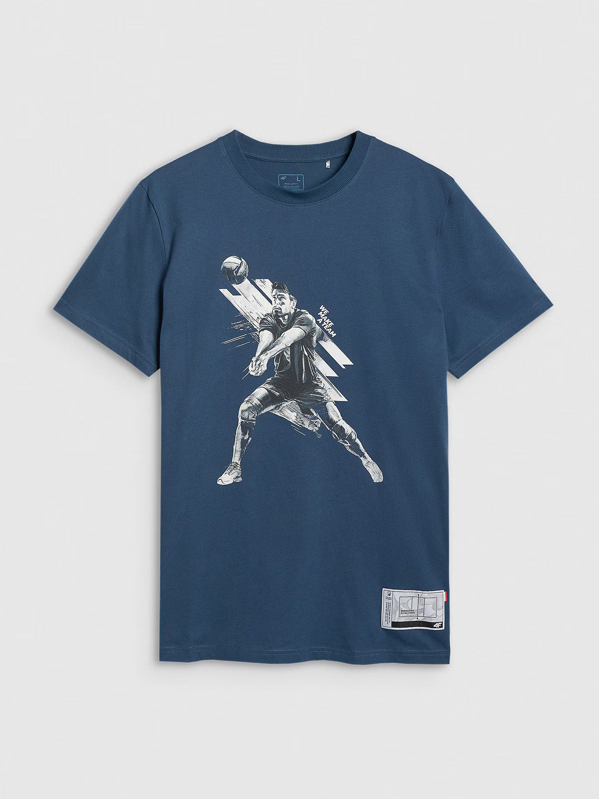 T-shirt regular z nadrukiem siatkarskim męski