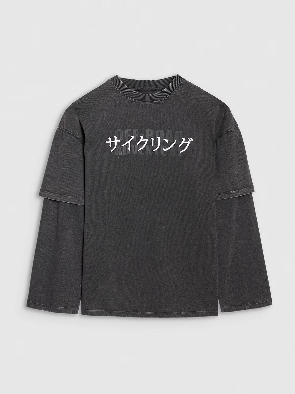 Longsleeve oversize z nadrukiem chłopięcy