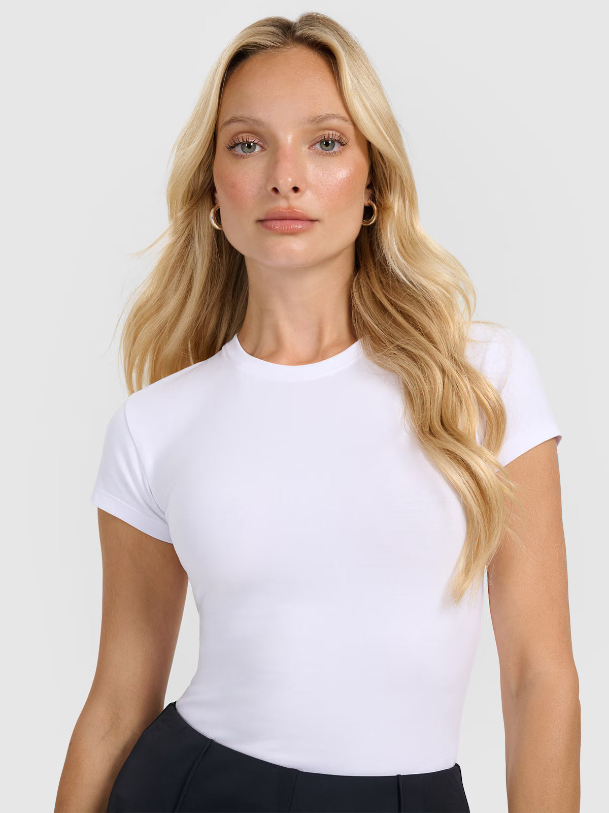T-shirt slim gładki damski