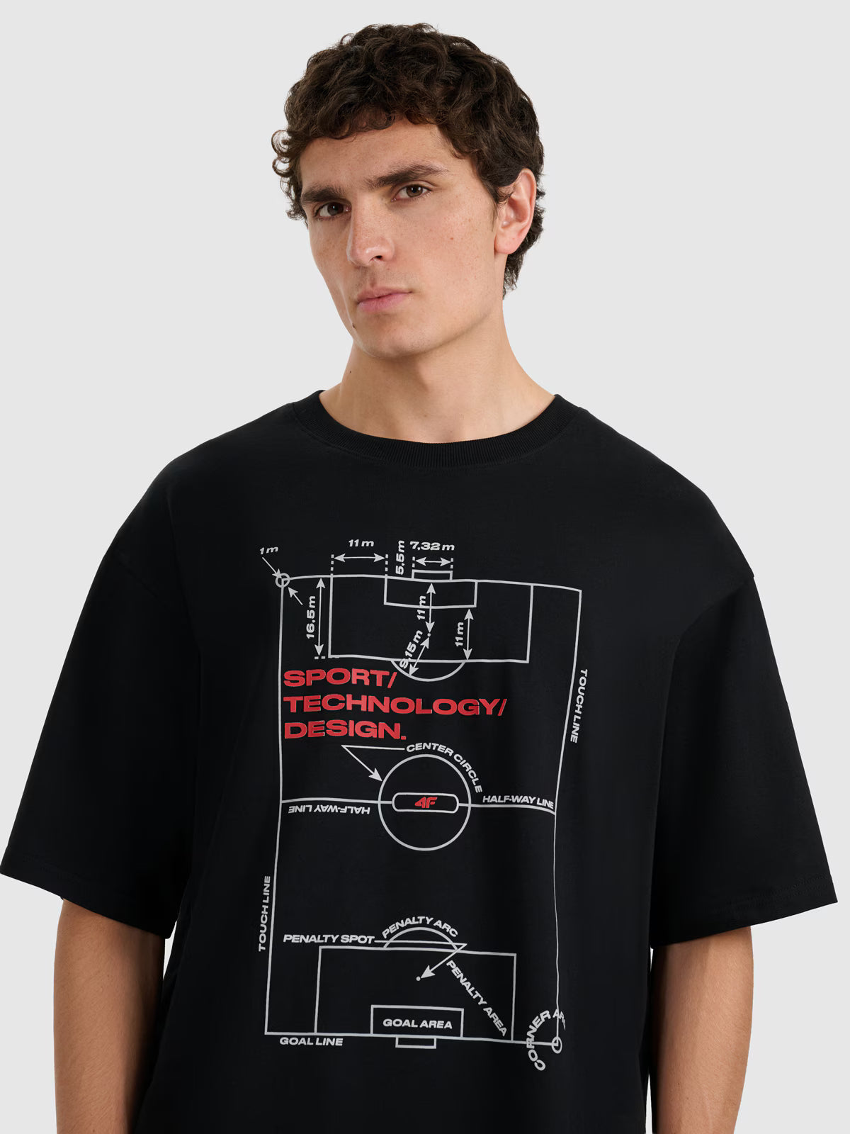 T-shirt oversize z nadrukiem męski