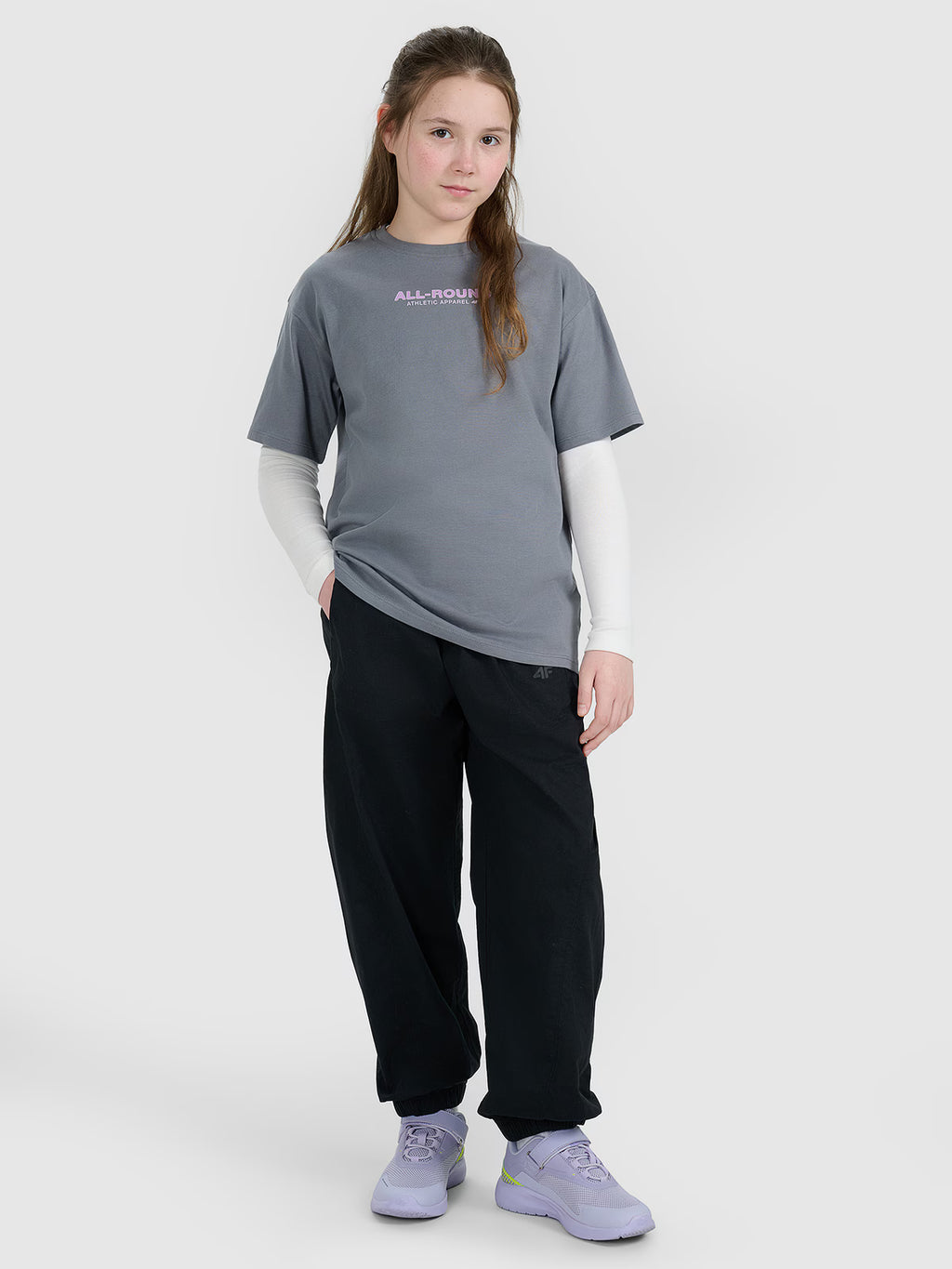 T-shirt oversize z nadrukiem dziewczęcy