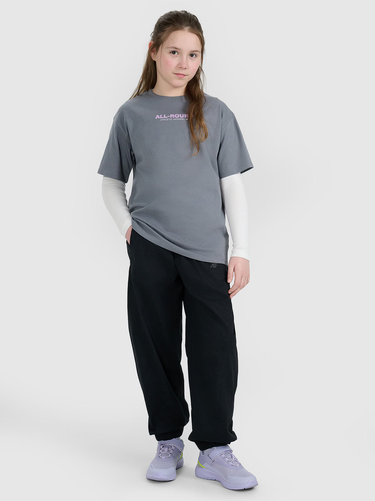 T-shirt oversize z nadrukiem dziewczęcy