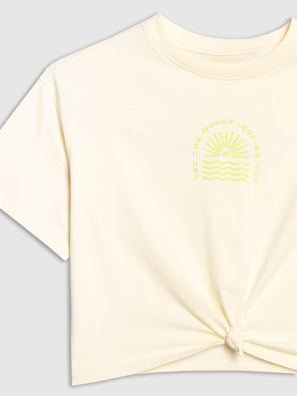 T-shirt oversize crop top z nadrukiem dziewczęcy