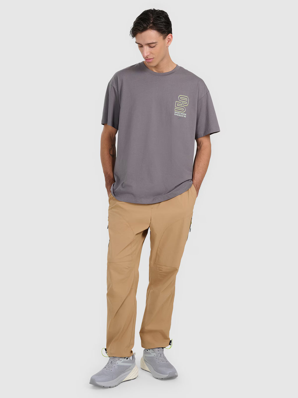T-shirt oversize z nadrukiem męski