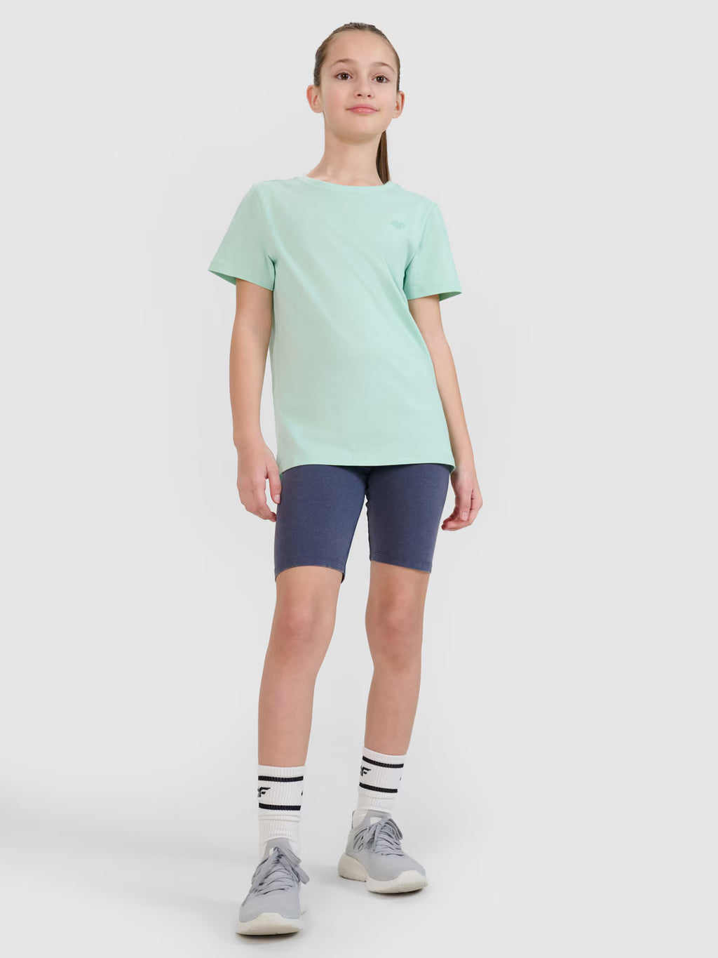 T-shirt regular gładki dziewczęcy