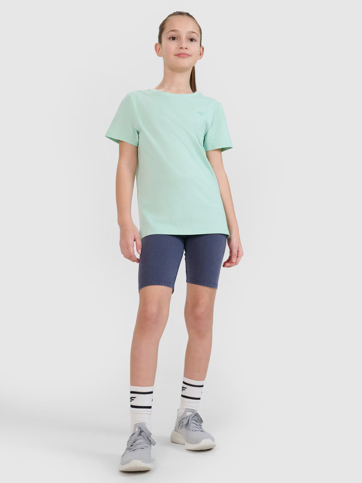 T-shirt regular gładki dziewczęcy