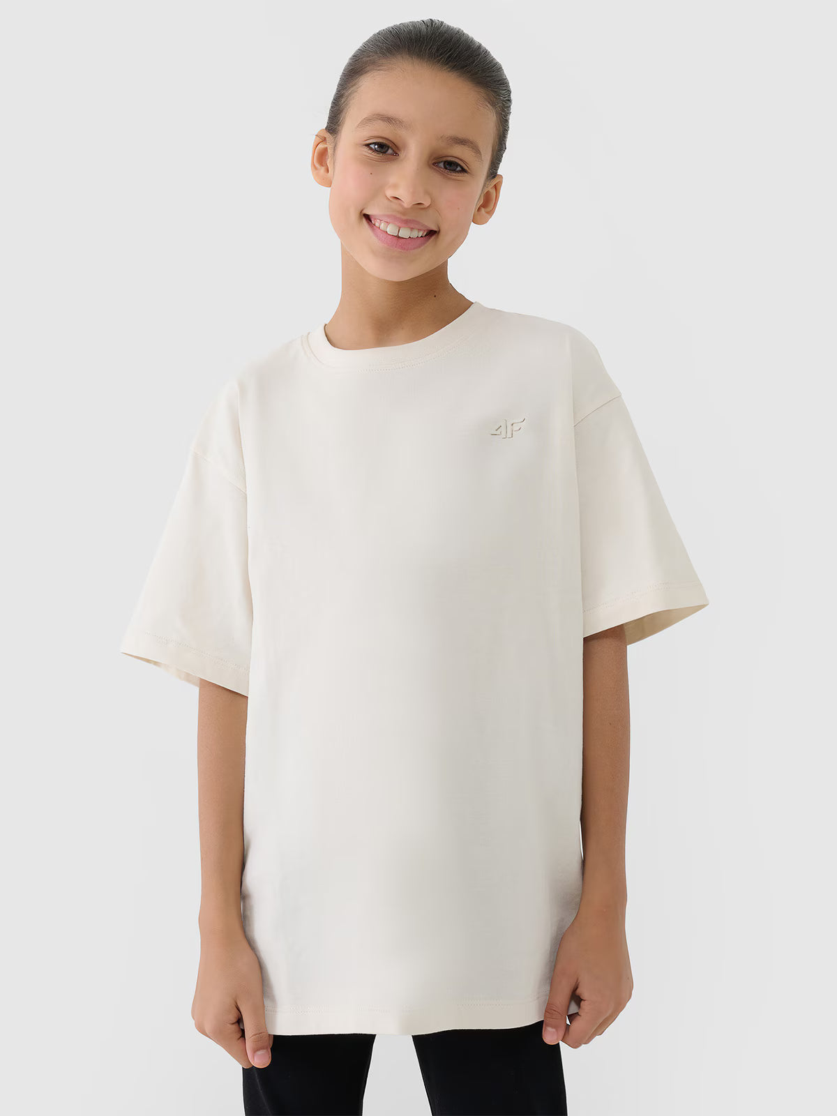 T-shirt oversize gładki dziewczęcy