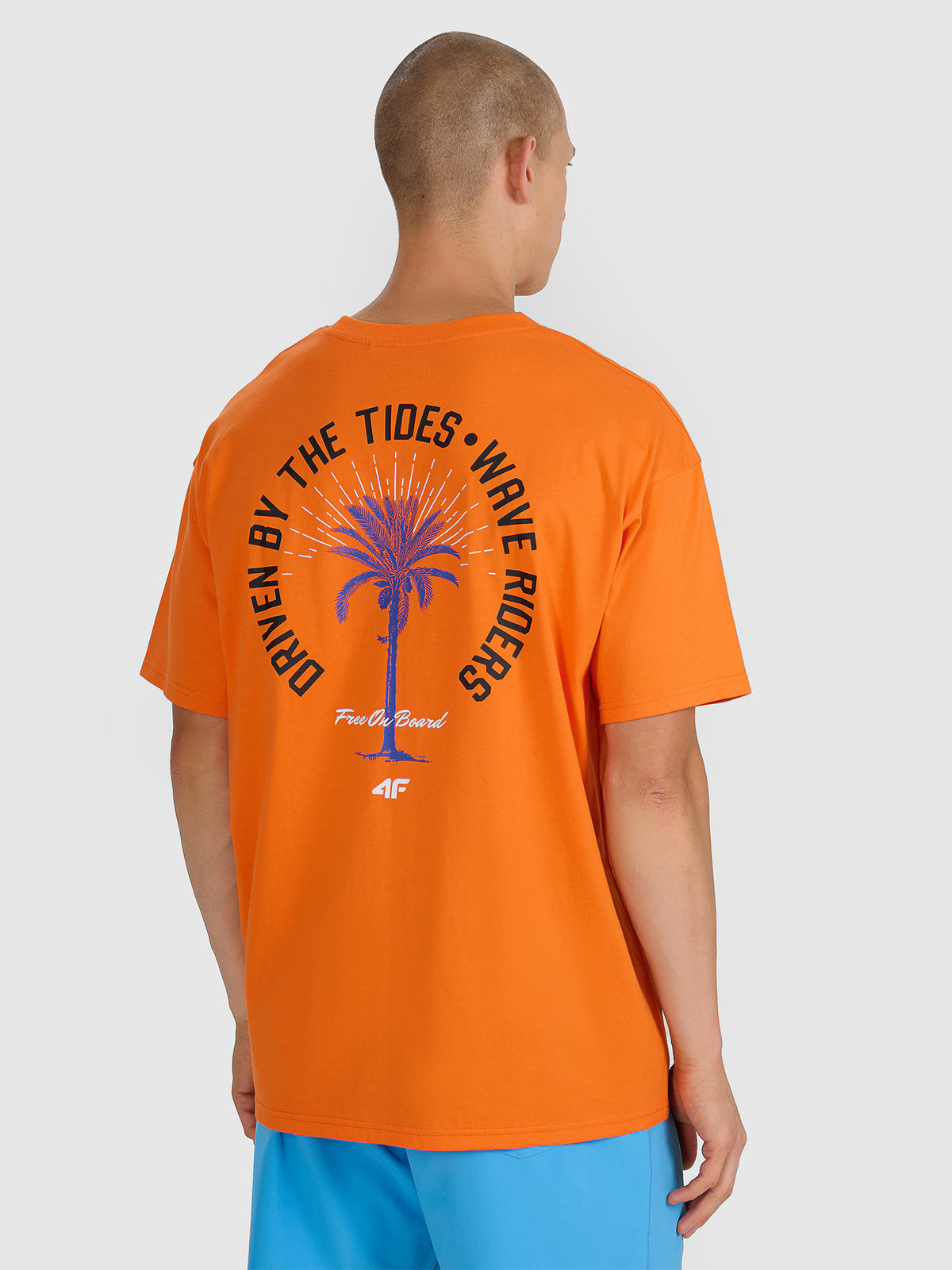 T-shirt oversize z nadrukiem męski