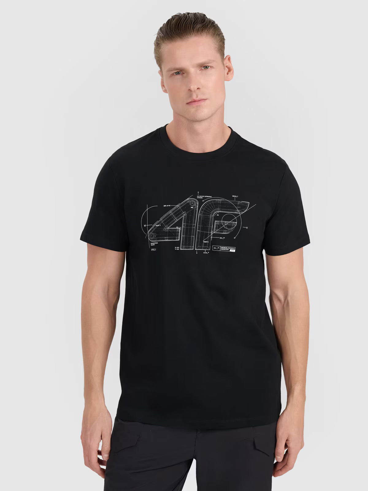 T-shirt regular z nadrukiem męski