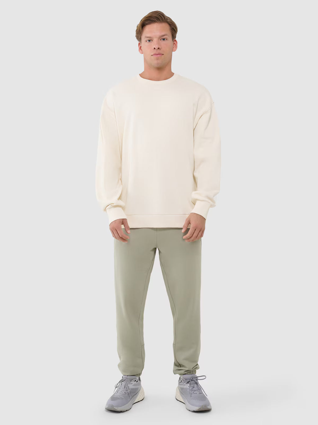 Bluza dresowa oversize nierozpinana bez kaptura męska