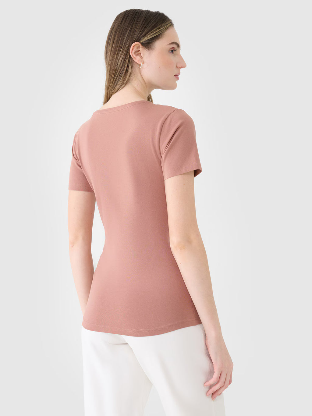 T-shirt slim gładki damski