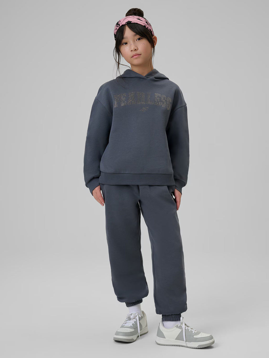 Bluza dresowa loose z kapturem dziewczęca