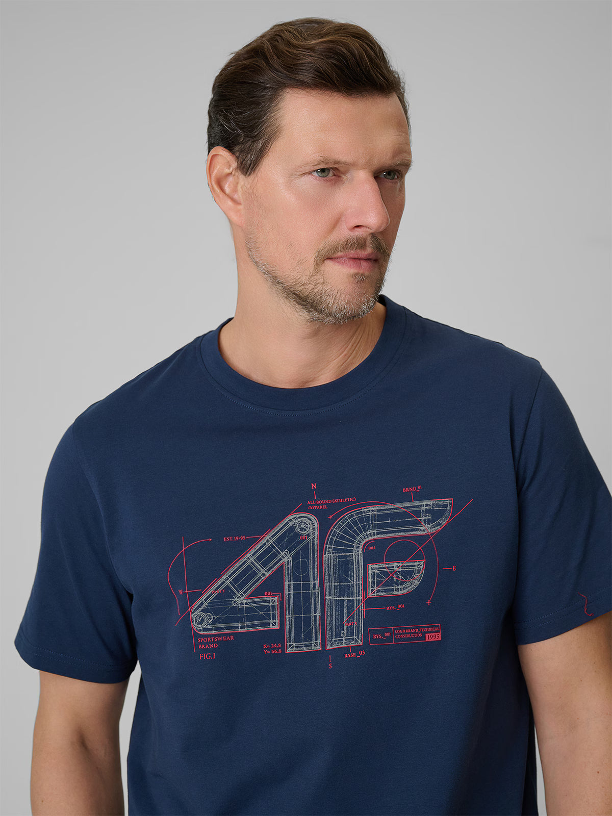 T-shirt regular z nadrukiem męski