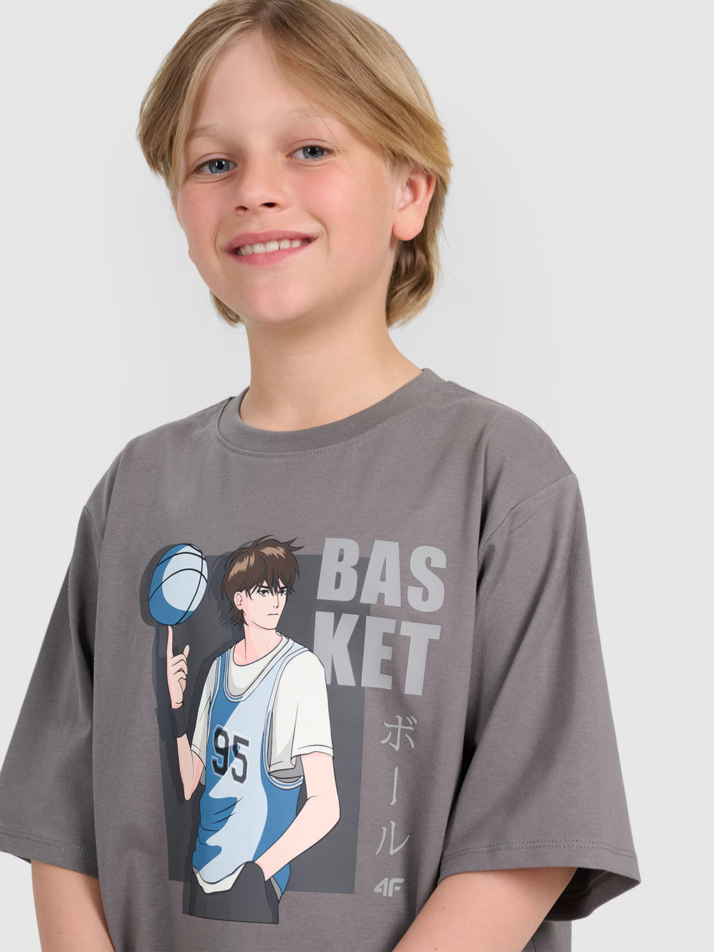 T-shirt oversize z nadrukiem chłopięcy