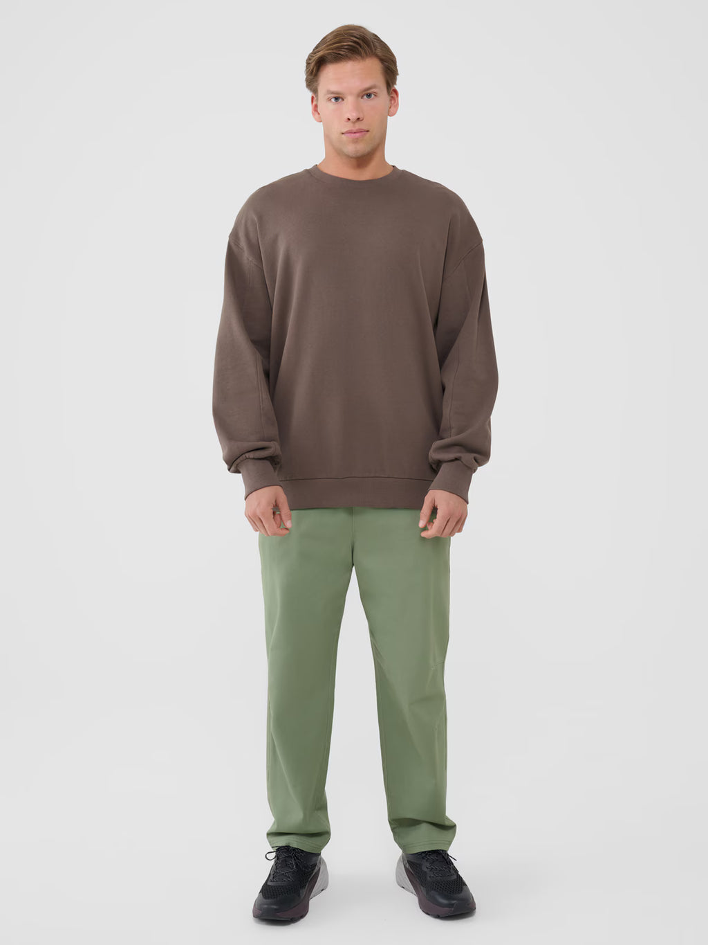 Bluza dresowa oversize nierozpinana bez kaptura męska