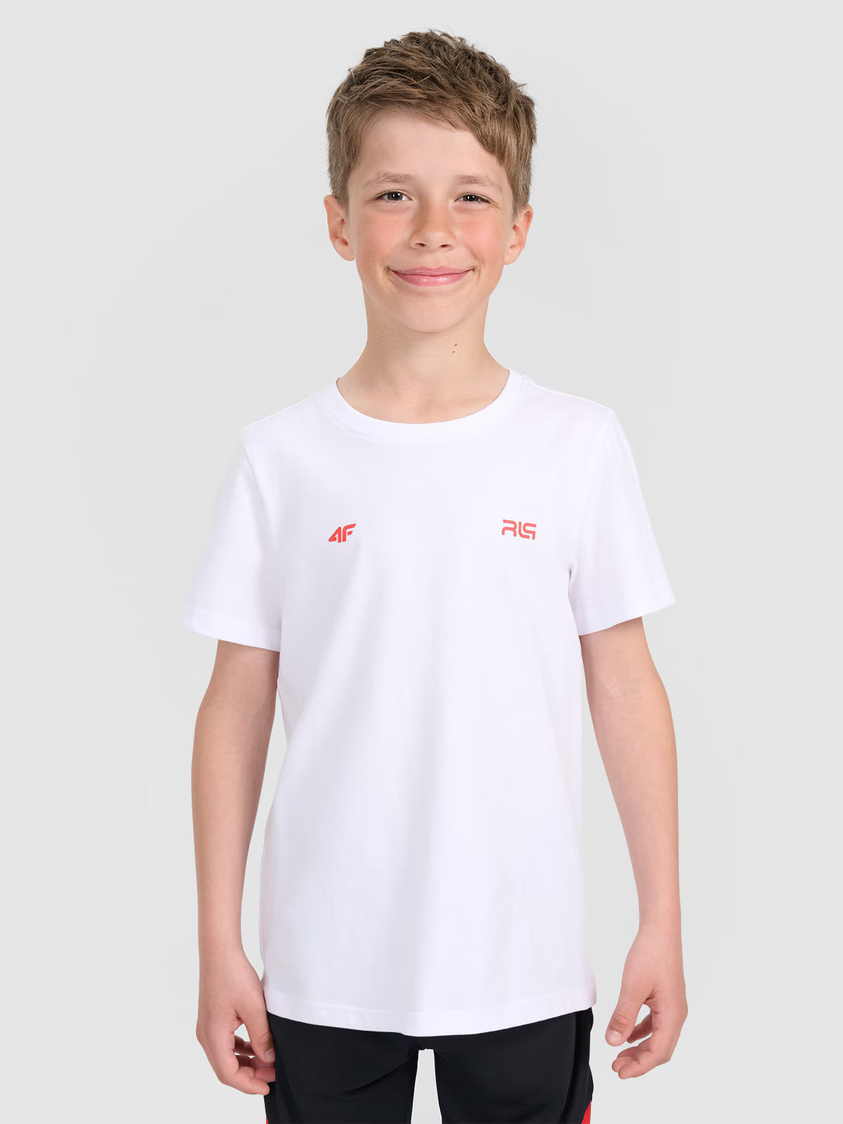 T-shirt regular z nadrukiem dziecięcy 4F JUNIOR x Robert Lewandowski