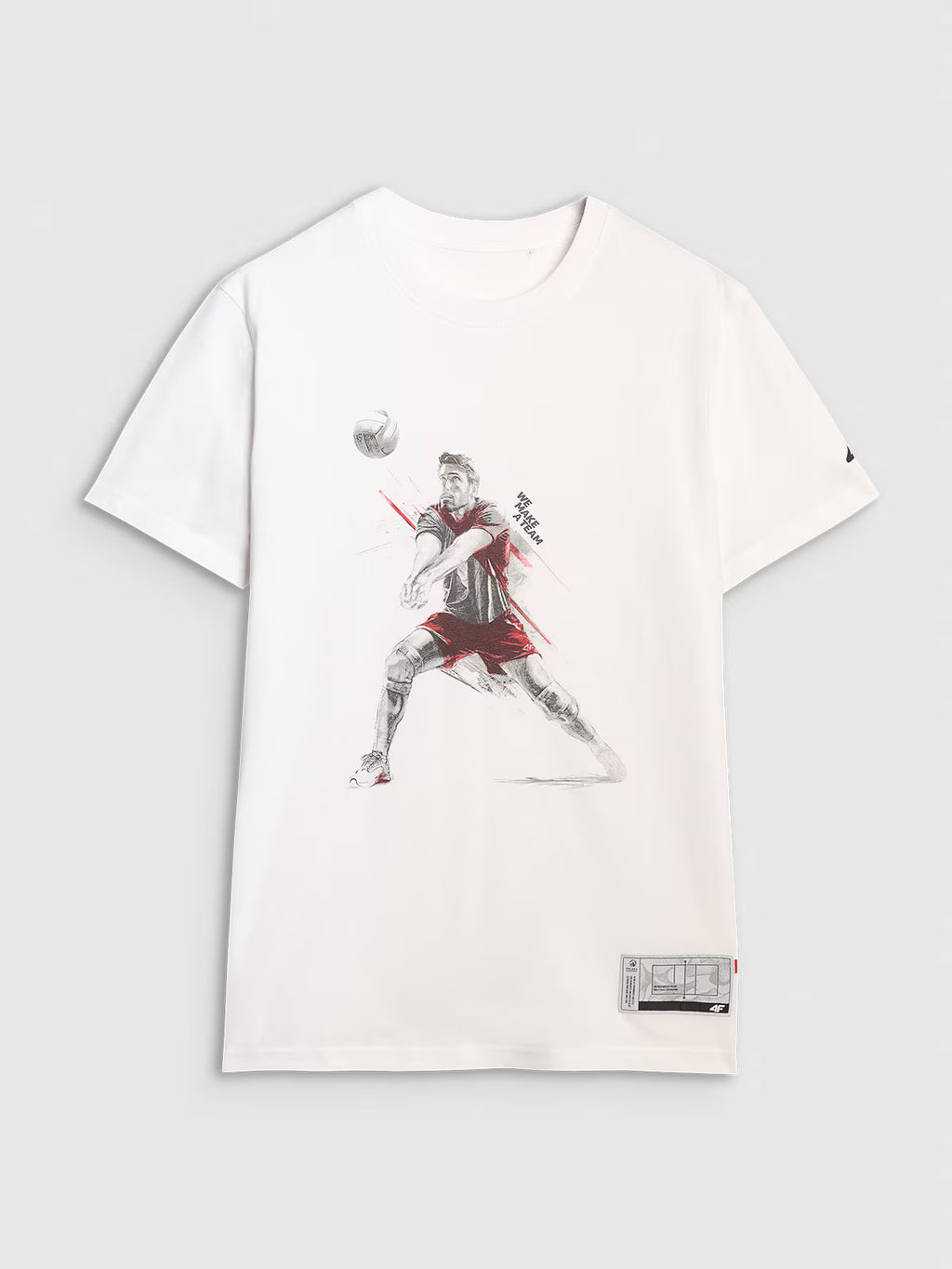 T-shirt regular z nadrukiem siatkarskim męski