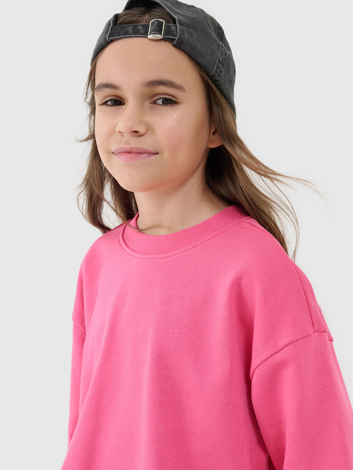Bluza dresowa nierozpinana bez kaptura dziewczęca