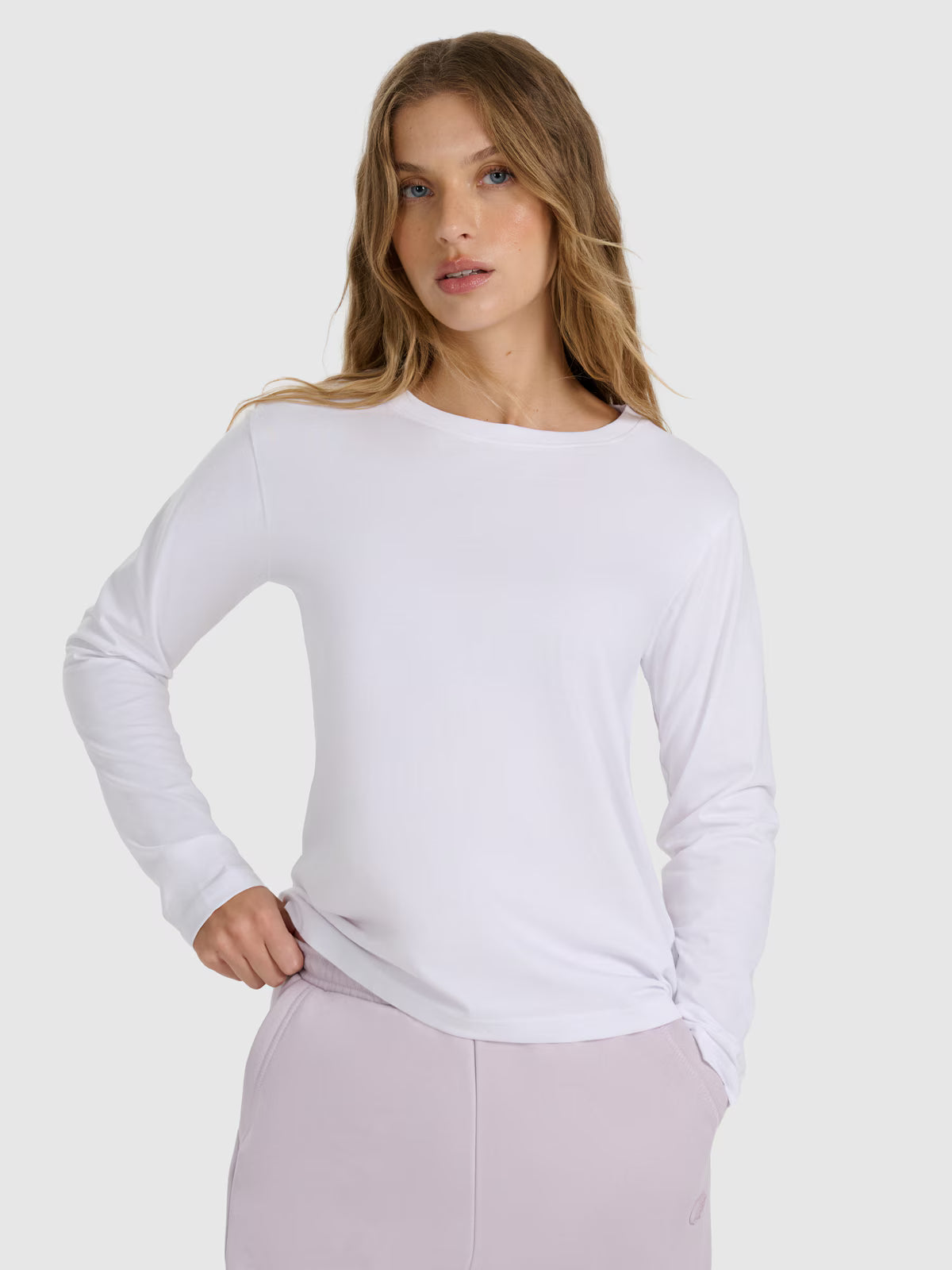 Longsleeve oversize gładki damski