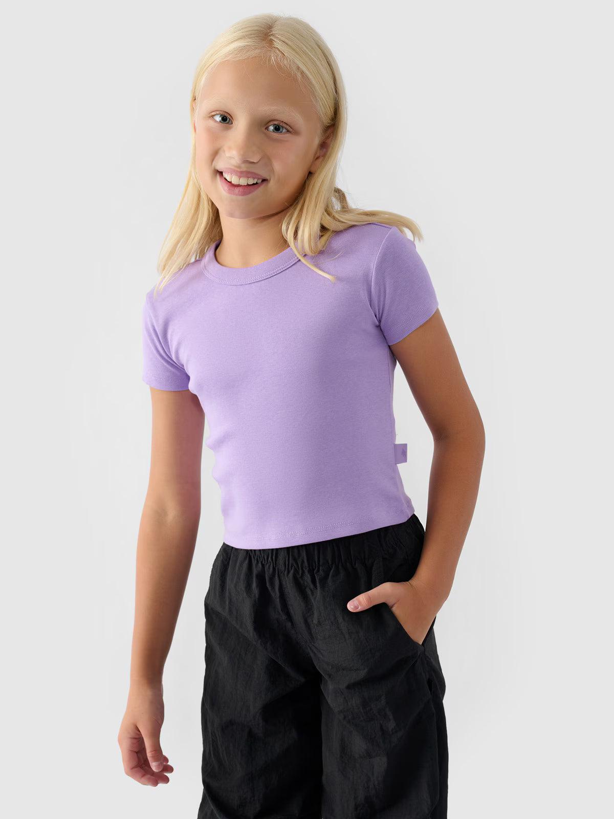 T-shirt gładki dziewczęcy