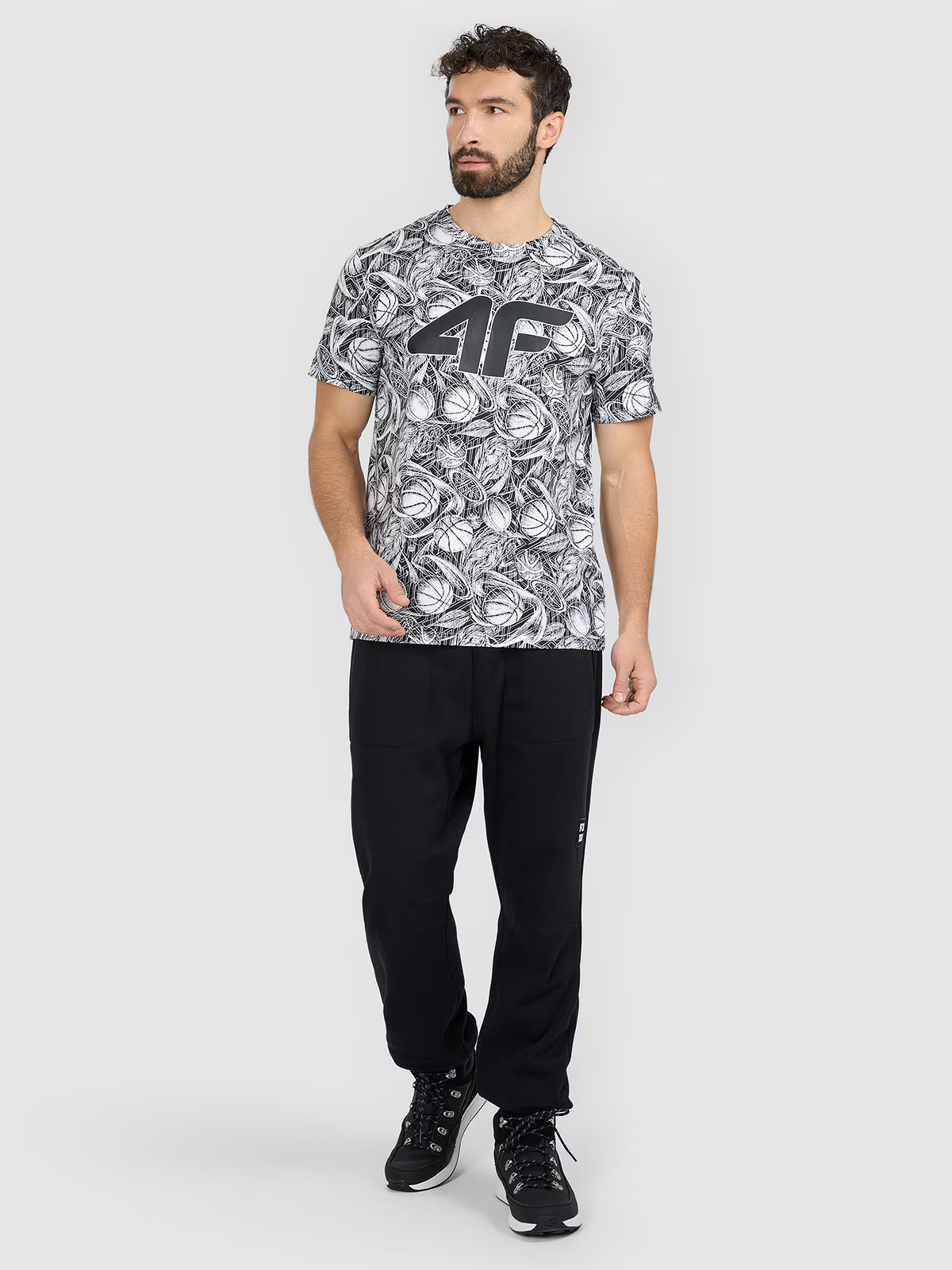 T-shirt regular z nadrukiem męski