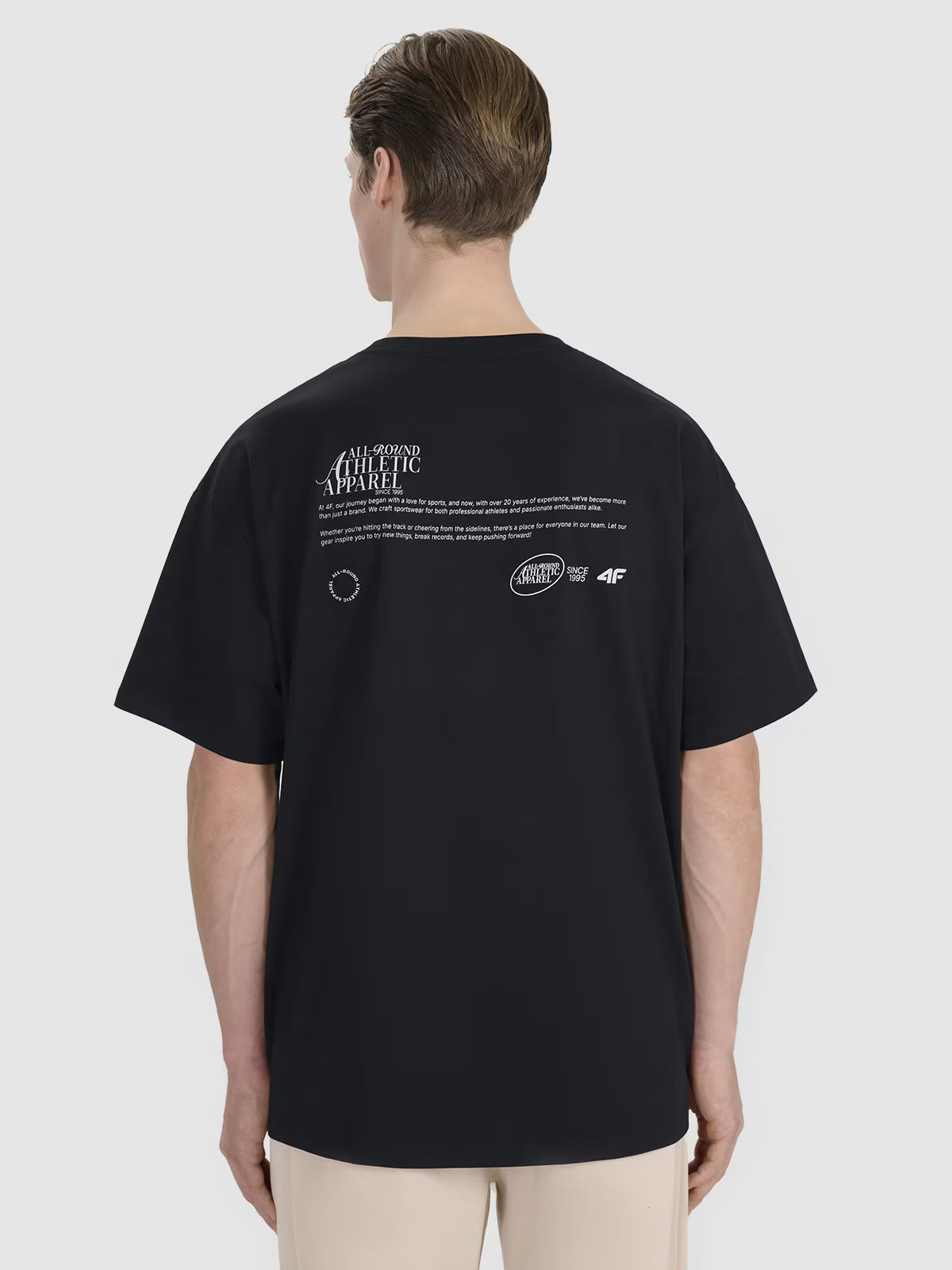 T-shirt oversize z nadrukiem męski