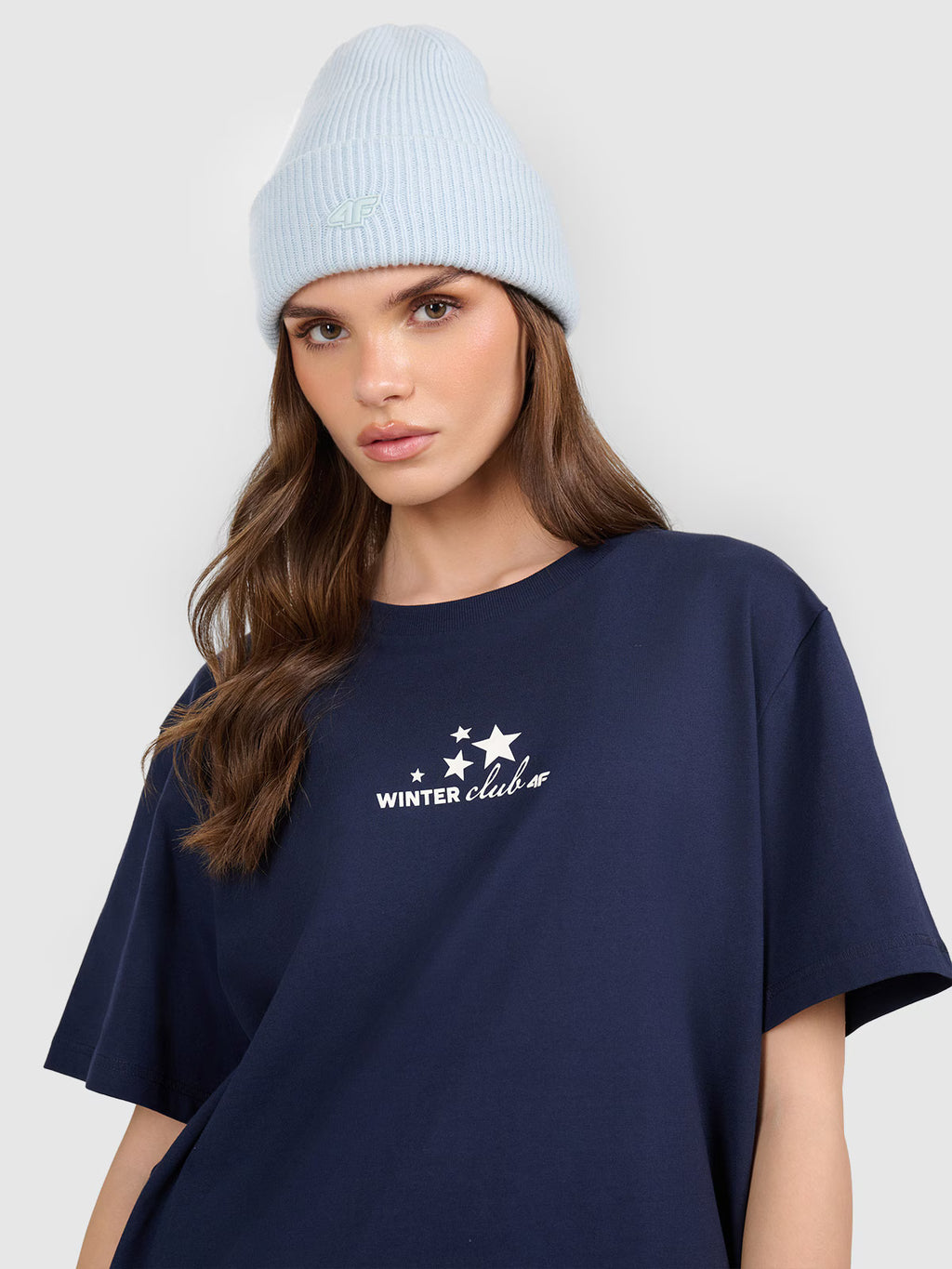 T-shirt oversize z nadrukiem damski
