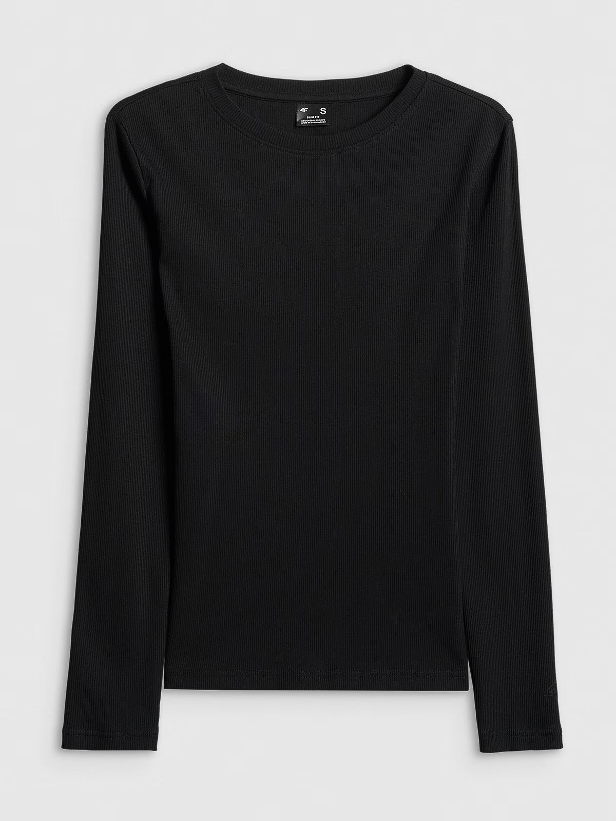 Longsleeve slim z prążkowanej dzianiny damski