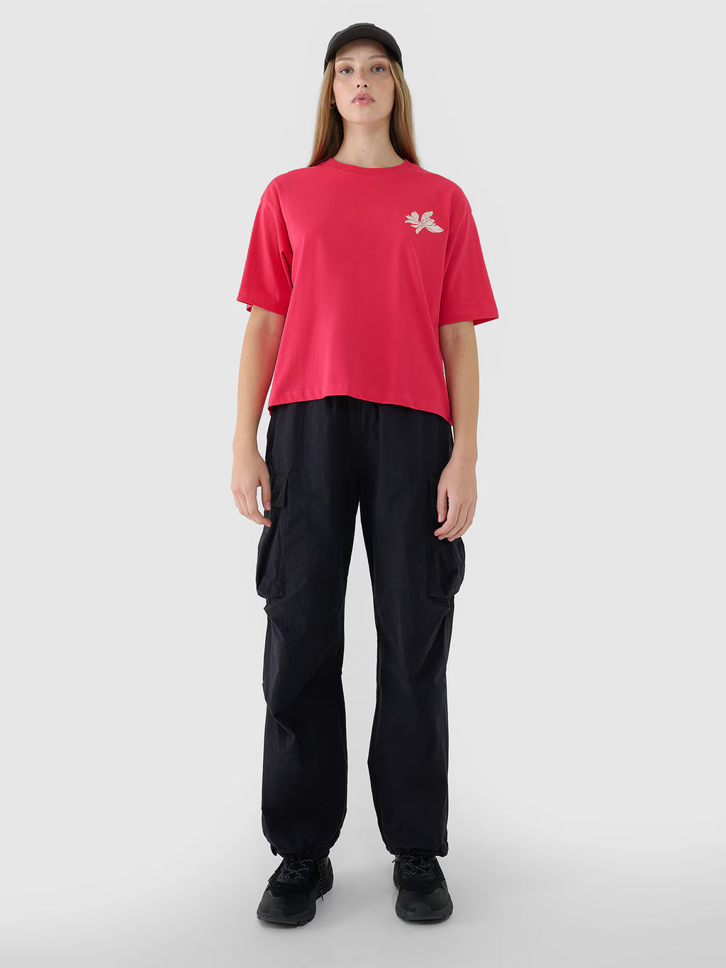 T-shirt oversize z nadrukiem damski