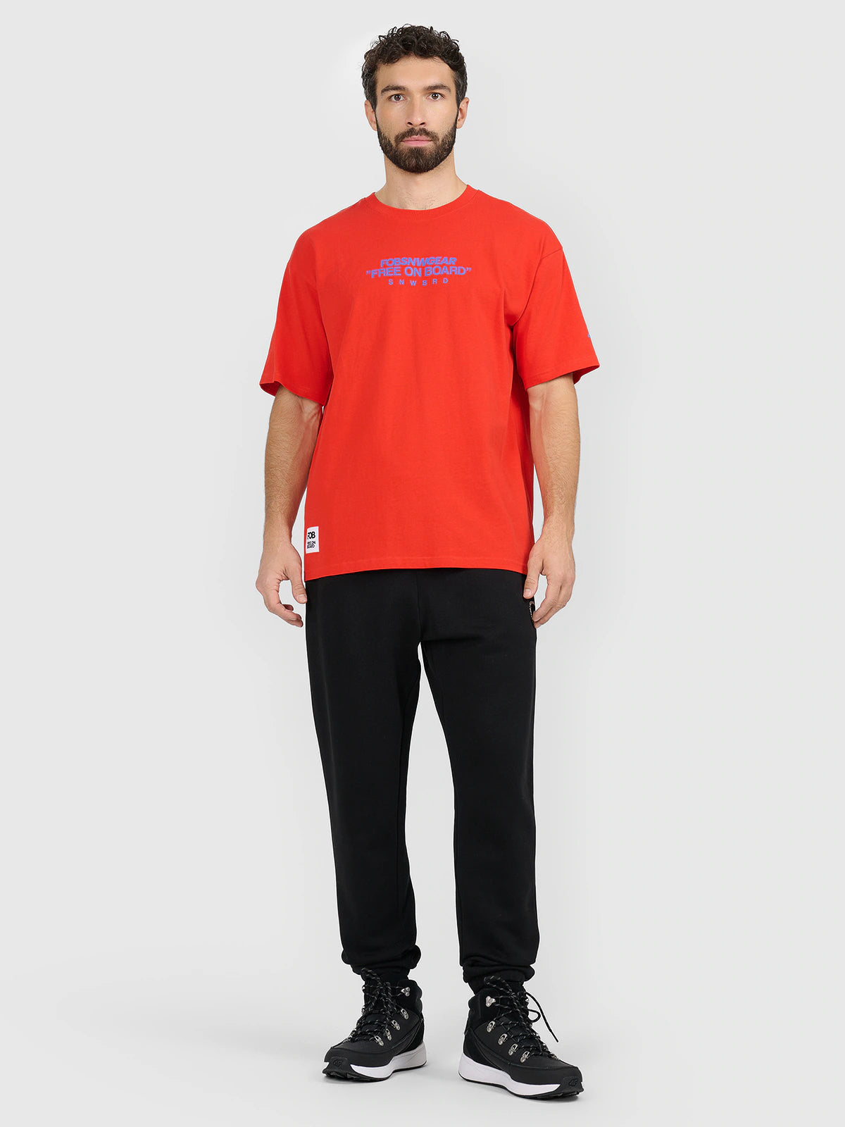T-shirt loose z nadrukiem męski