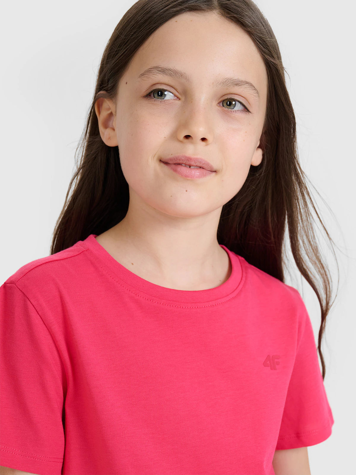T-shirt regular gładki dziewczęcy