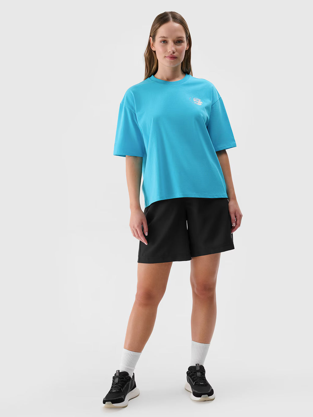 T-shirt oversize z nadrukiem damski