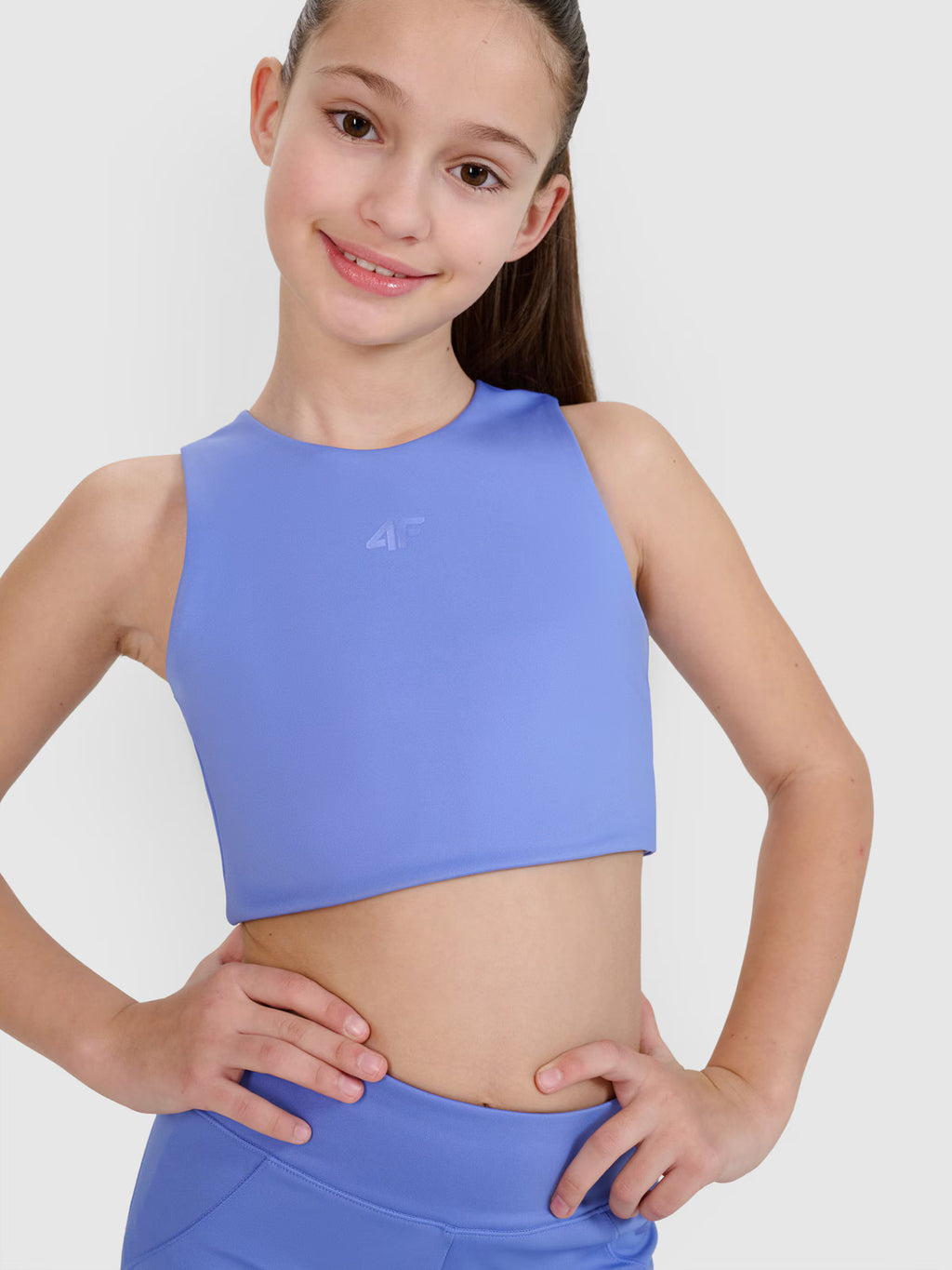 Crop top sportowy szybkoschnący dziewczęcy 4F JUNIOR x Anna Lewandowska