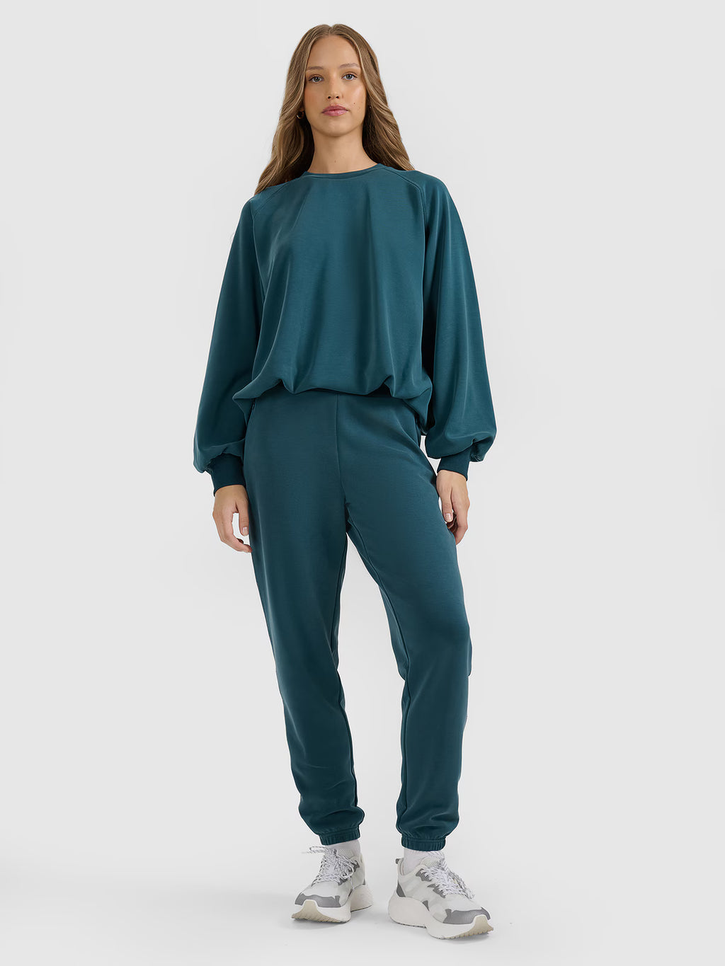 Bluza dresowa nierozpinana z modalem damska