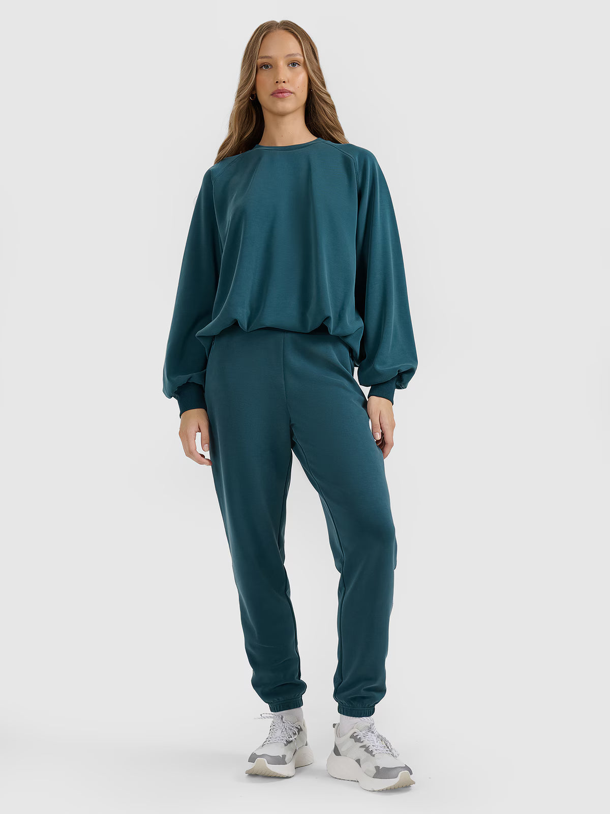 Bluza dresowa nierozpinana z modalem damska