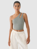 Crop top treningowy na jedno ramię 4F x Anna Lewandowska