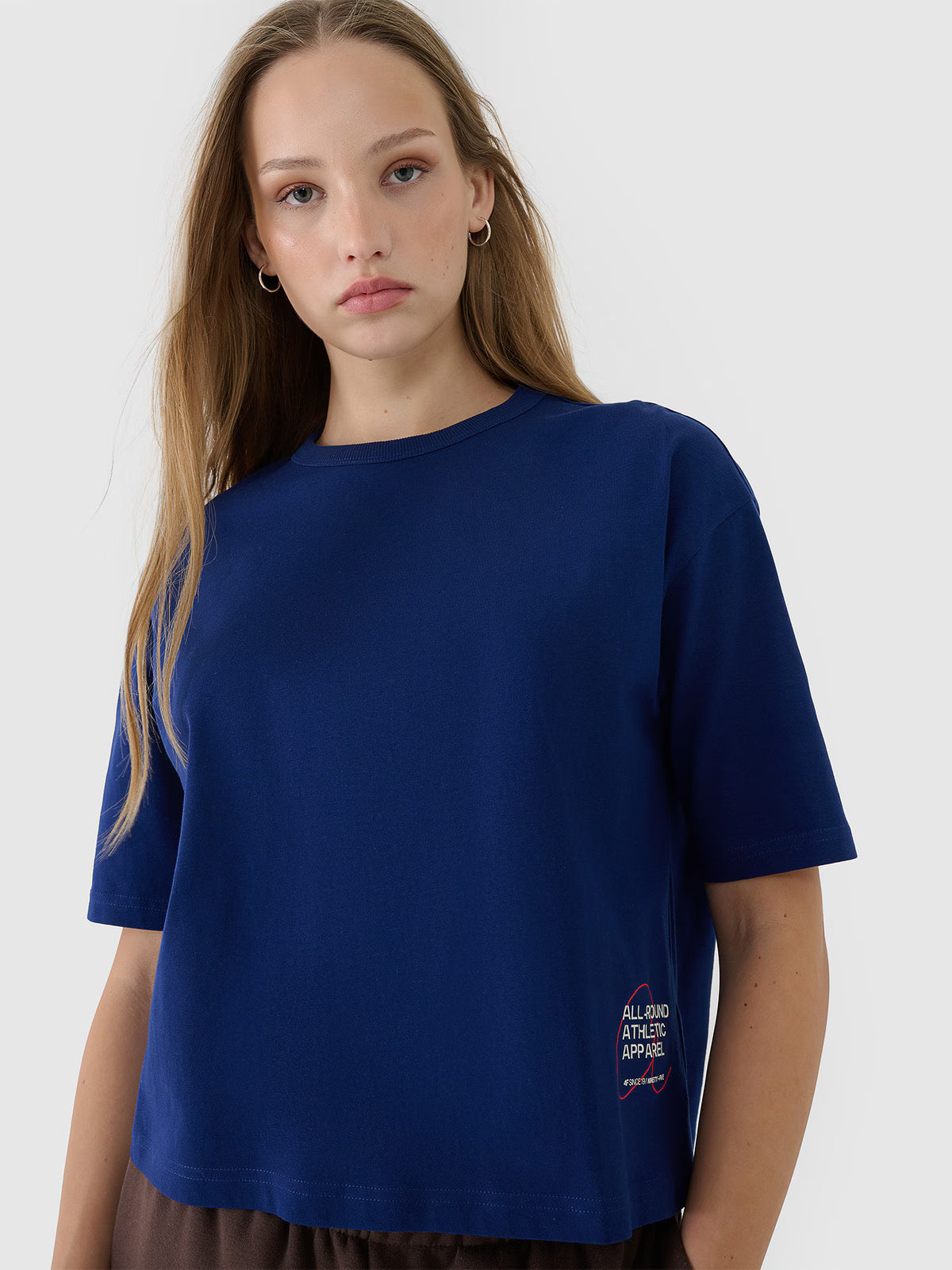 T-shirt oversize z nadrukiem damski